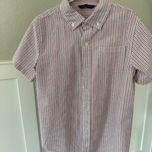 Janie and Jack Boys Striped Seersucker Shirt Americana Size 10